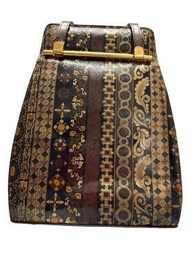 Vintage Italian Made Vera Pelle Calja Italian Embossed Tooled Shoulder bag